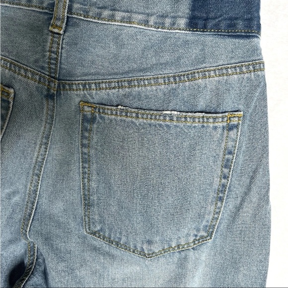 ETICA Wide Leg Cuff Blue Jeans Women Sz 29 Button Fly Sustainable Denim Relaxed - Picture 11 of 12